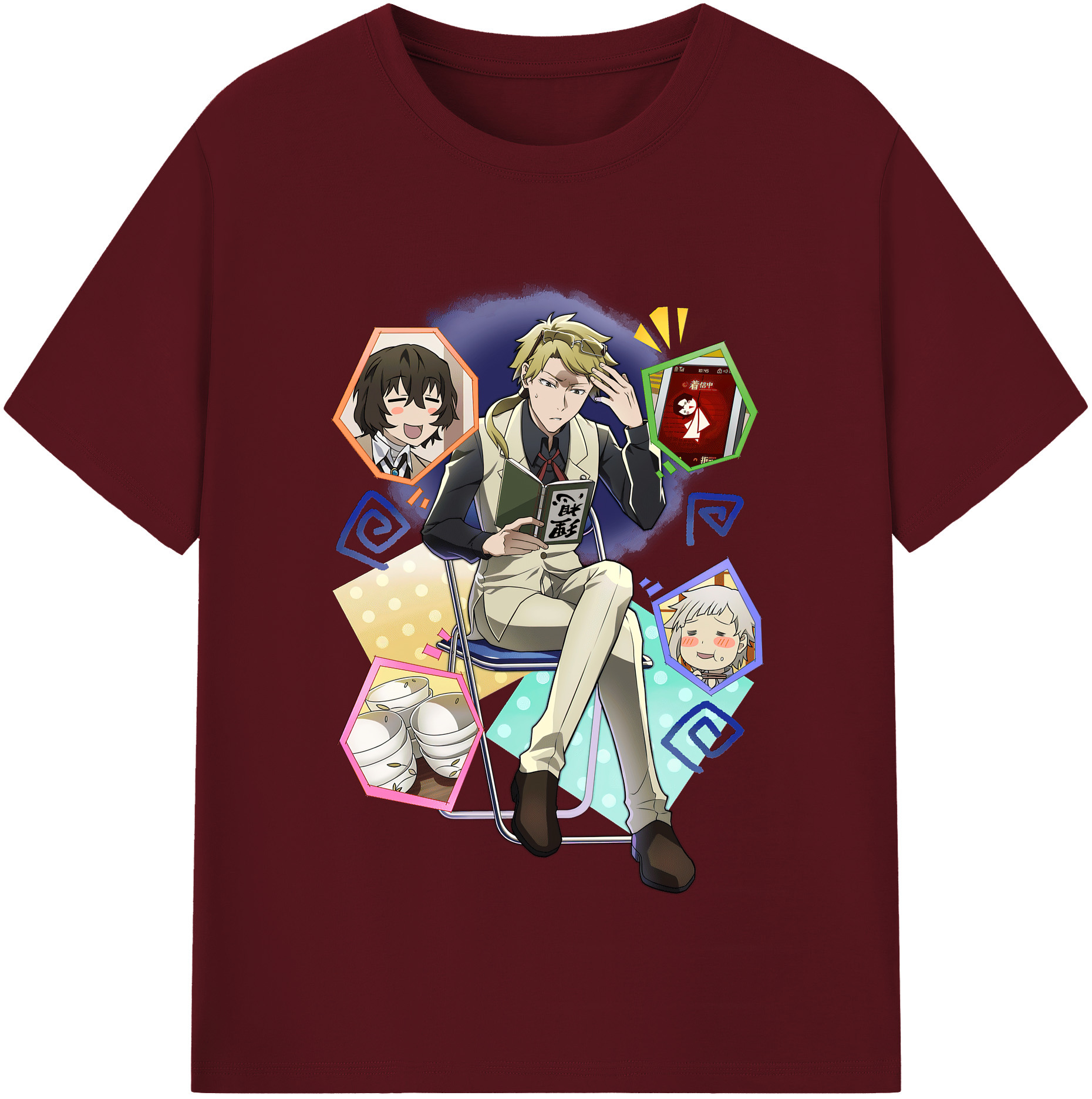 （画像用） 文豪ストレイドッグス Bungo Stray Dogs 綿100％半袖Tシャツ（フロントプリント）